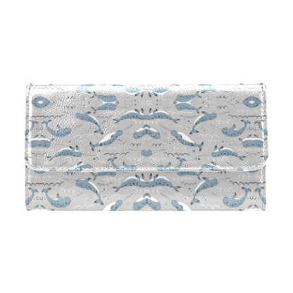 Narwhal Pattern Print Women's Trifold Wallet