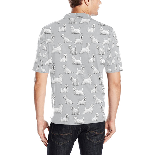 Scottish Terriers Print Design LKS3011 Men Polo Shirt