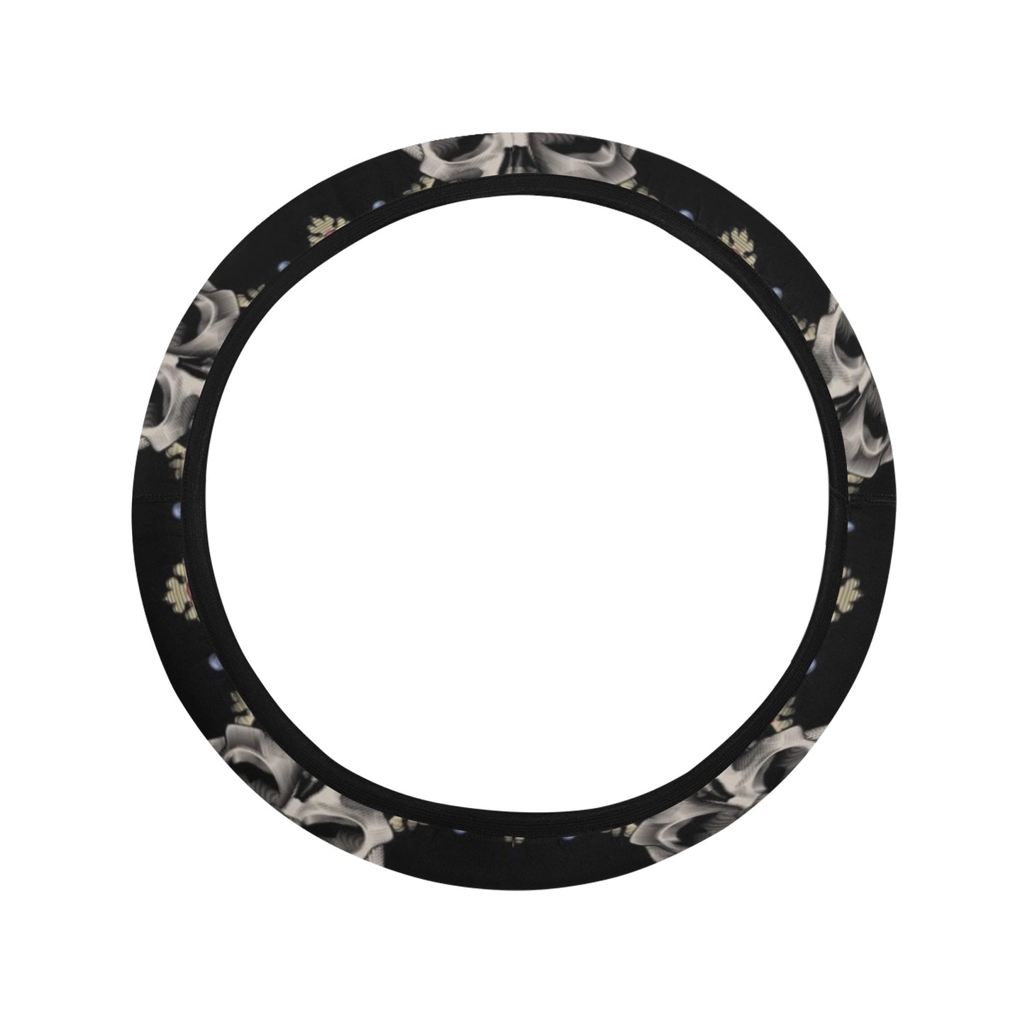 Skull King Print Design LKS3010 Steering Wheel Cover with Elastic Edge