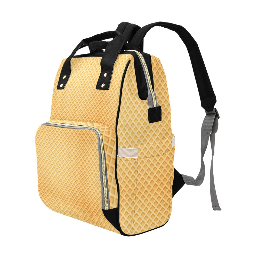 Waffle Texture Print Design LKS302 Diaper Bag Backpack