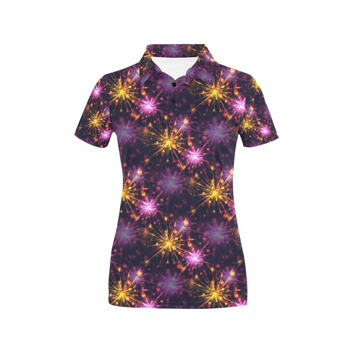 Firework Print Design LKS303 Women's Polo Shirt