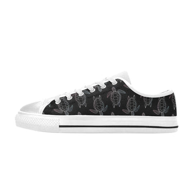 Sea Turtle Print Design LKS3012 Women's White Low Top Shoes