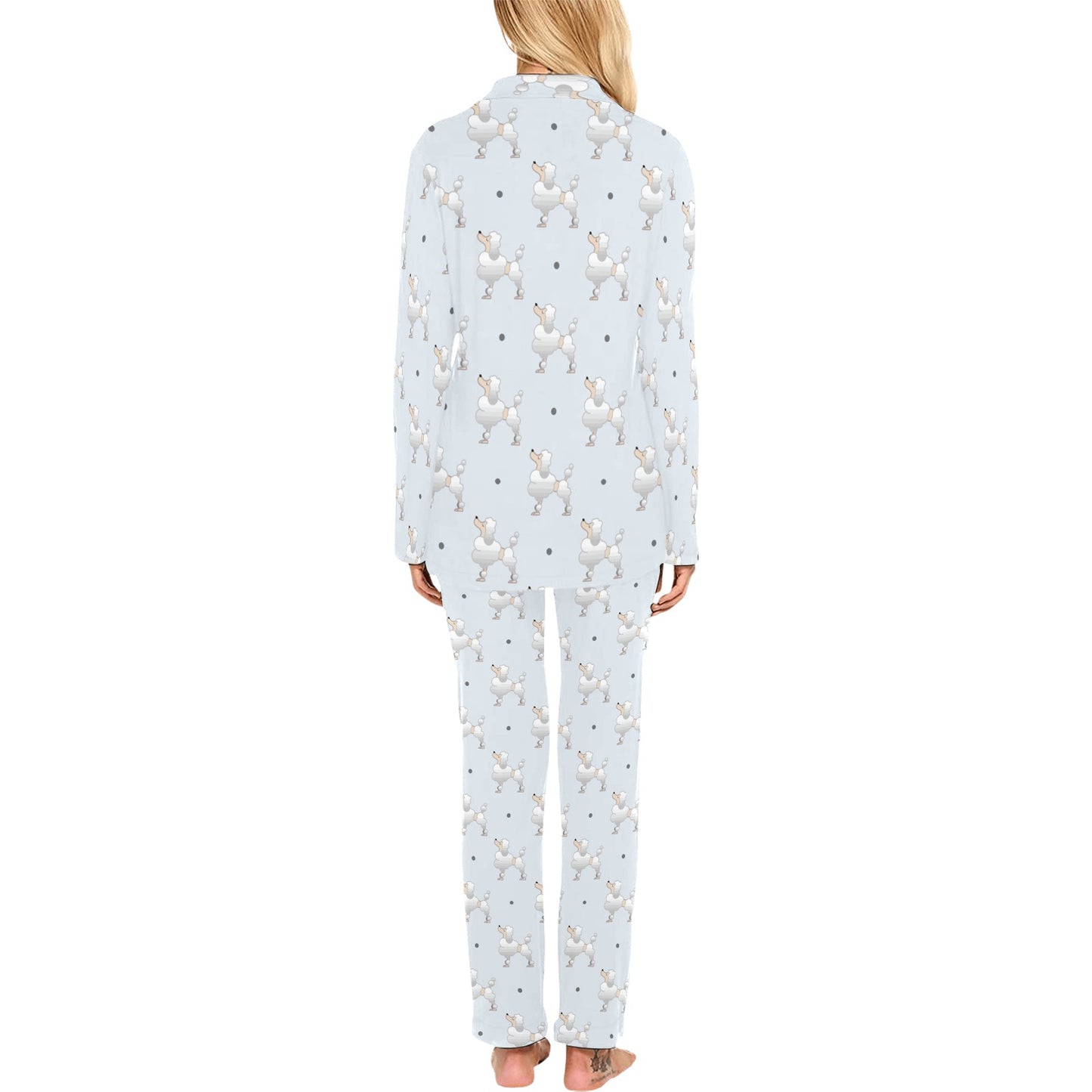 Poodle Pattern Print Design A05 Women's Long Pajama Set