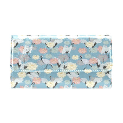 Water Lily Print Design LKS304 Women's Trifold Wallet