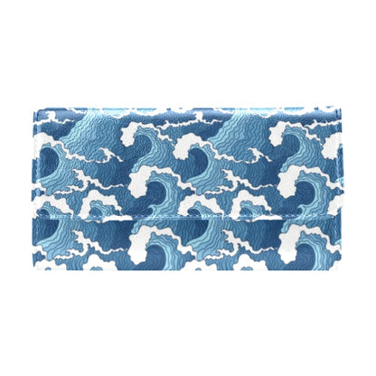 Wave Themed Pattern Print Women's Trifold Wallet