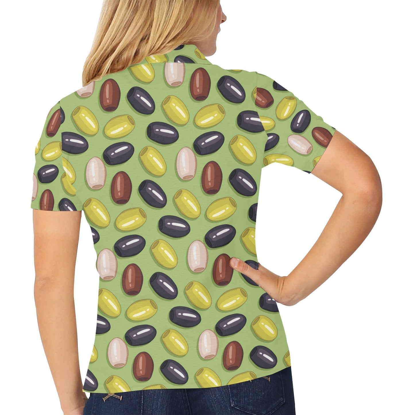 Olive Print Design LKS301 Women's Polo Shirt