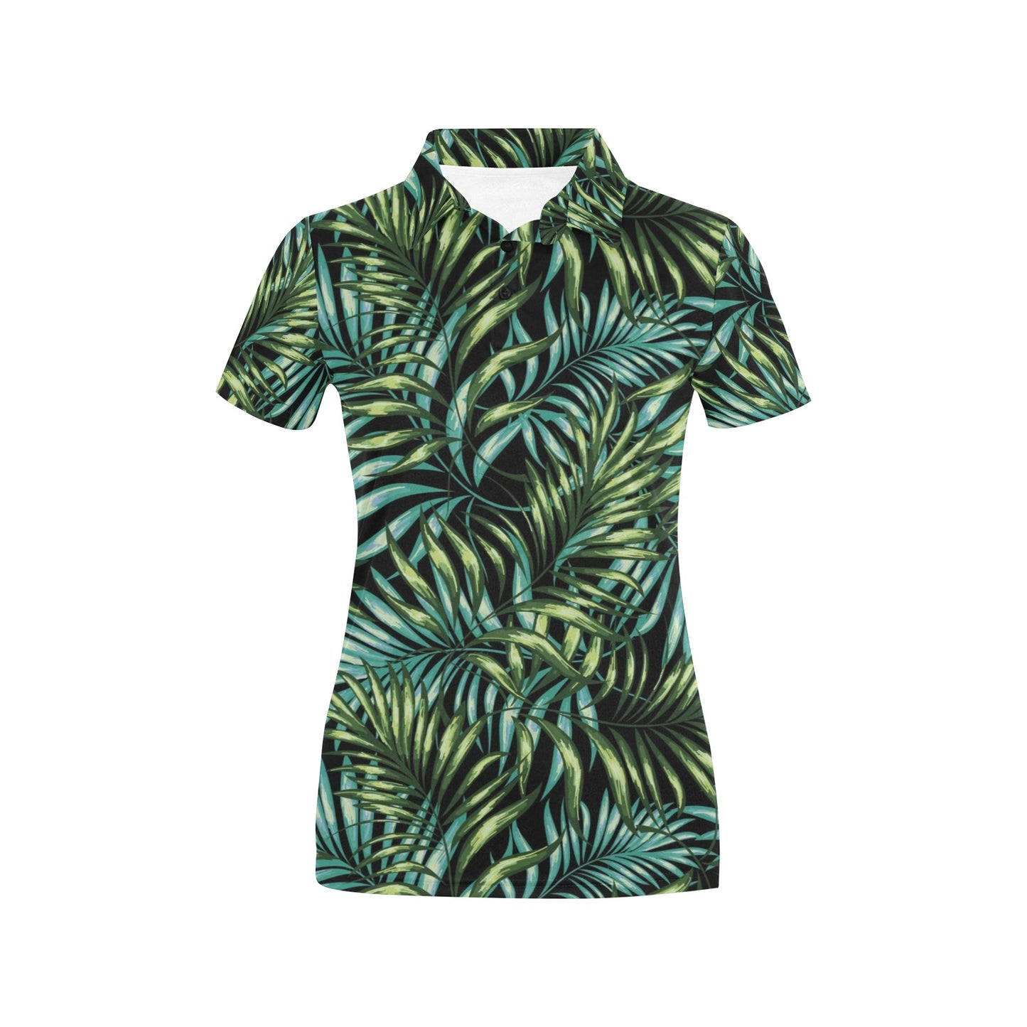 Tropical Flower Pattern Print Design TF08 Women's Polo Shirt