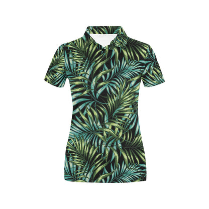 Tropical Flower Pattern Print Design TF08 Women's Polo Shirt
