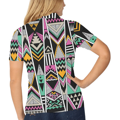 Tribal Aztec Triangle Women's Polo Shirt