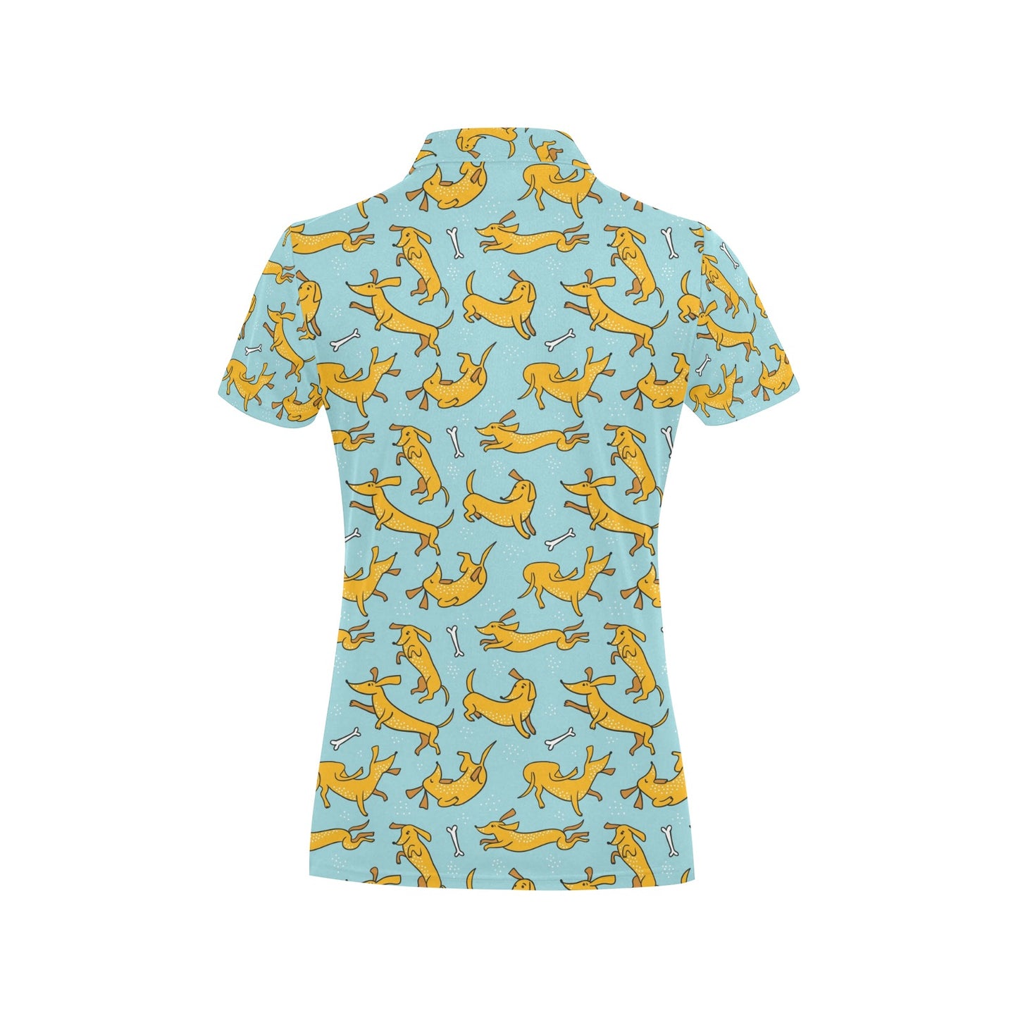 Dachshund Pattern Print Design 08 Women's Polo Shirt