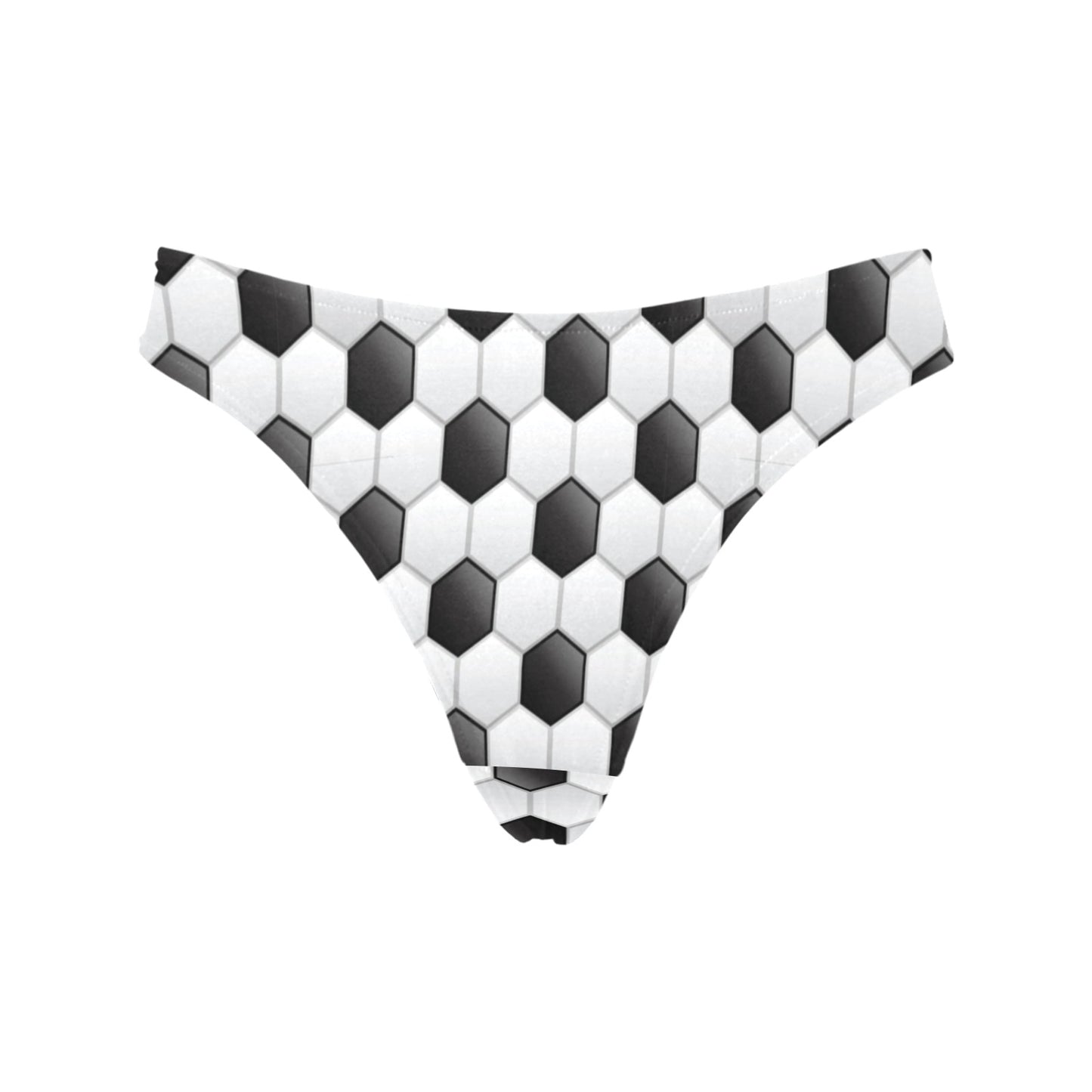 Soccer Ball Texture Print Pattern Women's Thongs