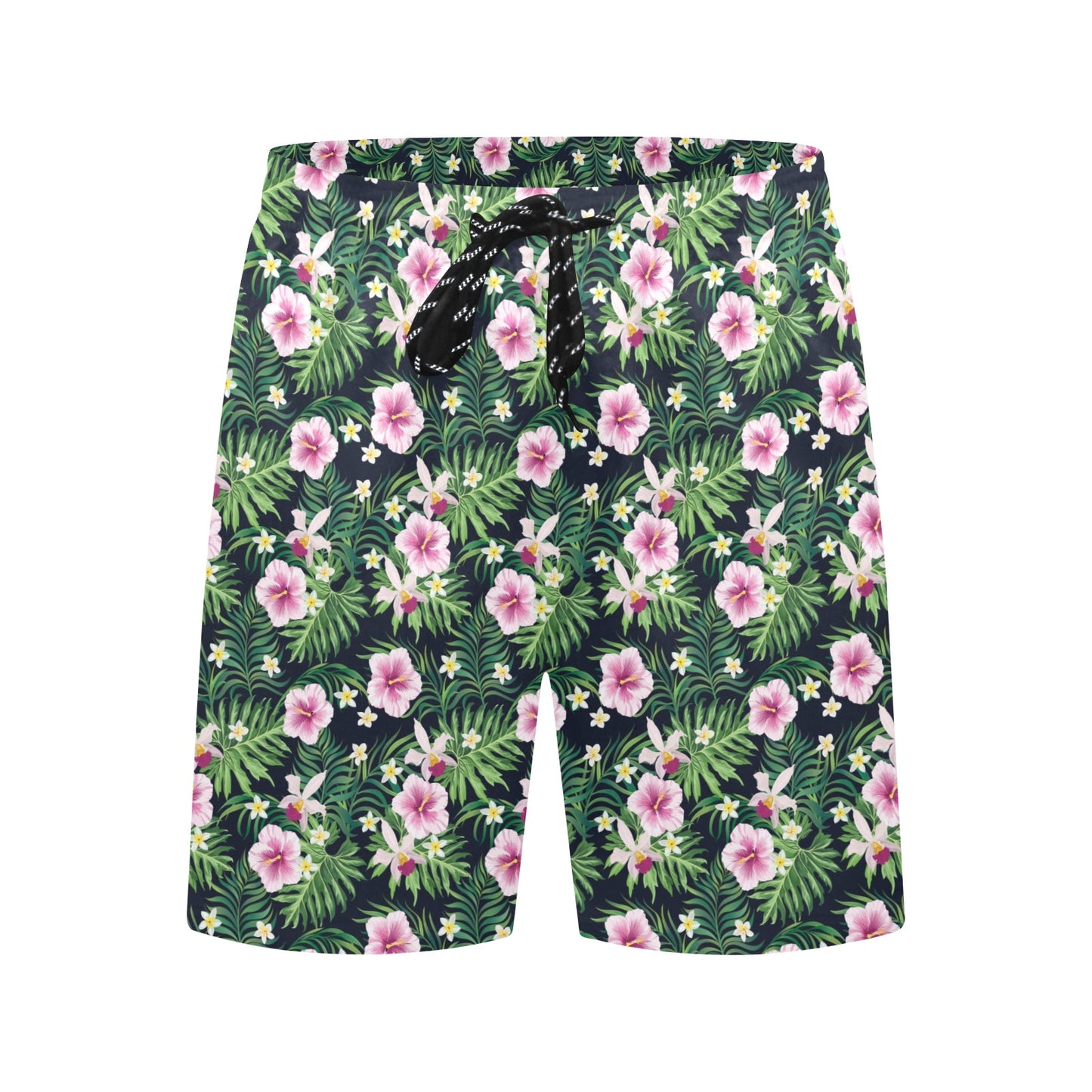 Hibiscus Tropical Print Design LKS309 Men's Swim Trunks Beach Shorts