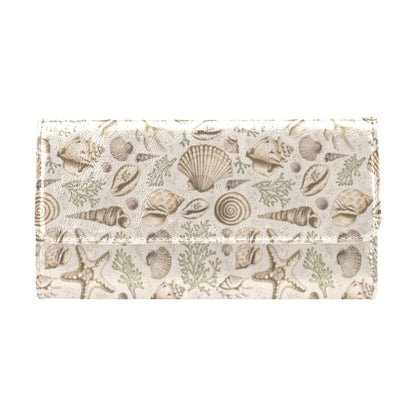 Seashell Print Design LKS304 Women's Trifold Wallet