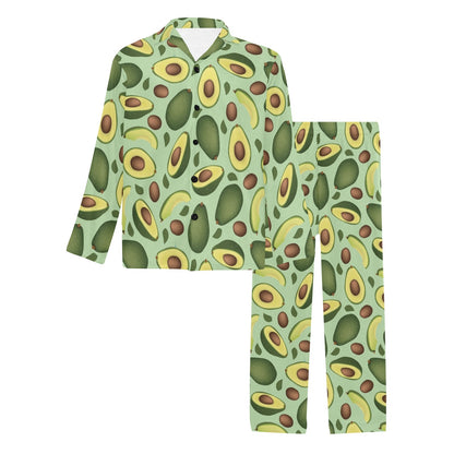 Avocado Pattern Print Design AC01 Men's Long Pajama Set