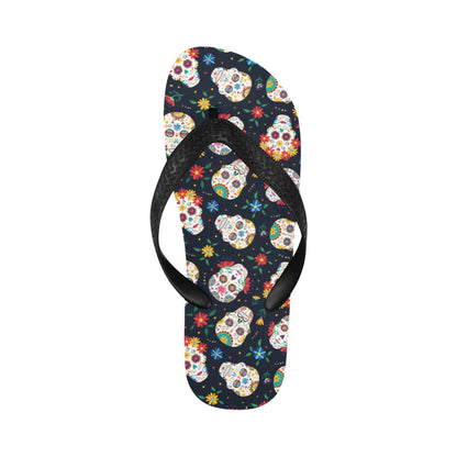 Sugar Skull Print Design LKS305 Flip Flops