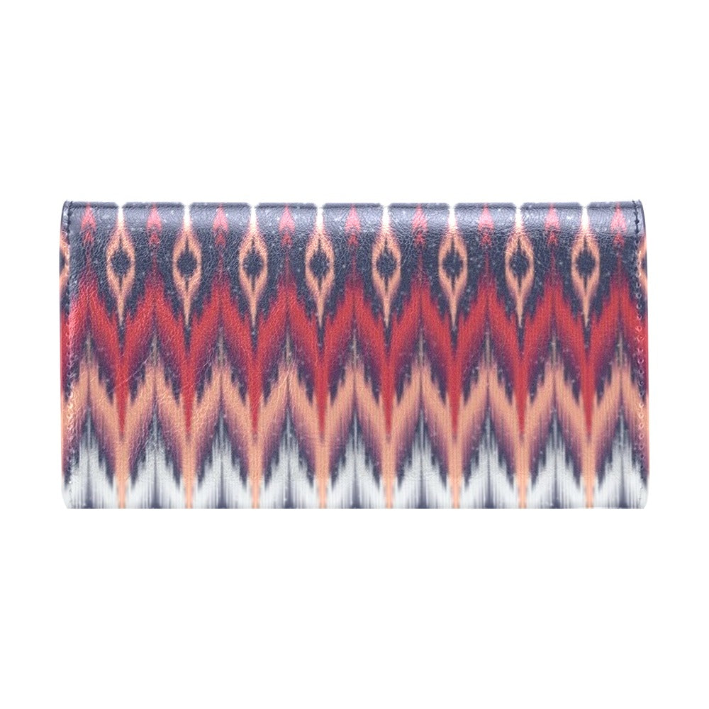 Ikat Print Design LKS401 Women's Trifold Wallet