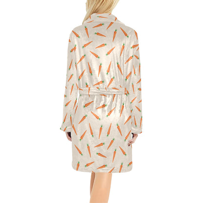 Carrot Pattern Print Design 07 Women's Fleece Robe