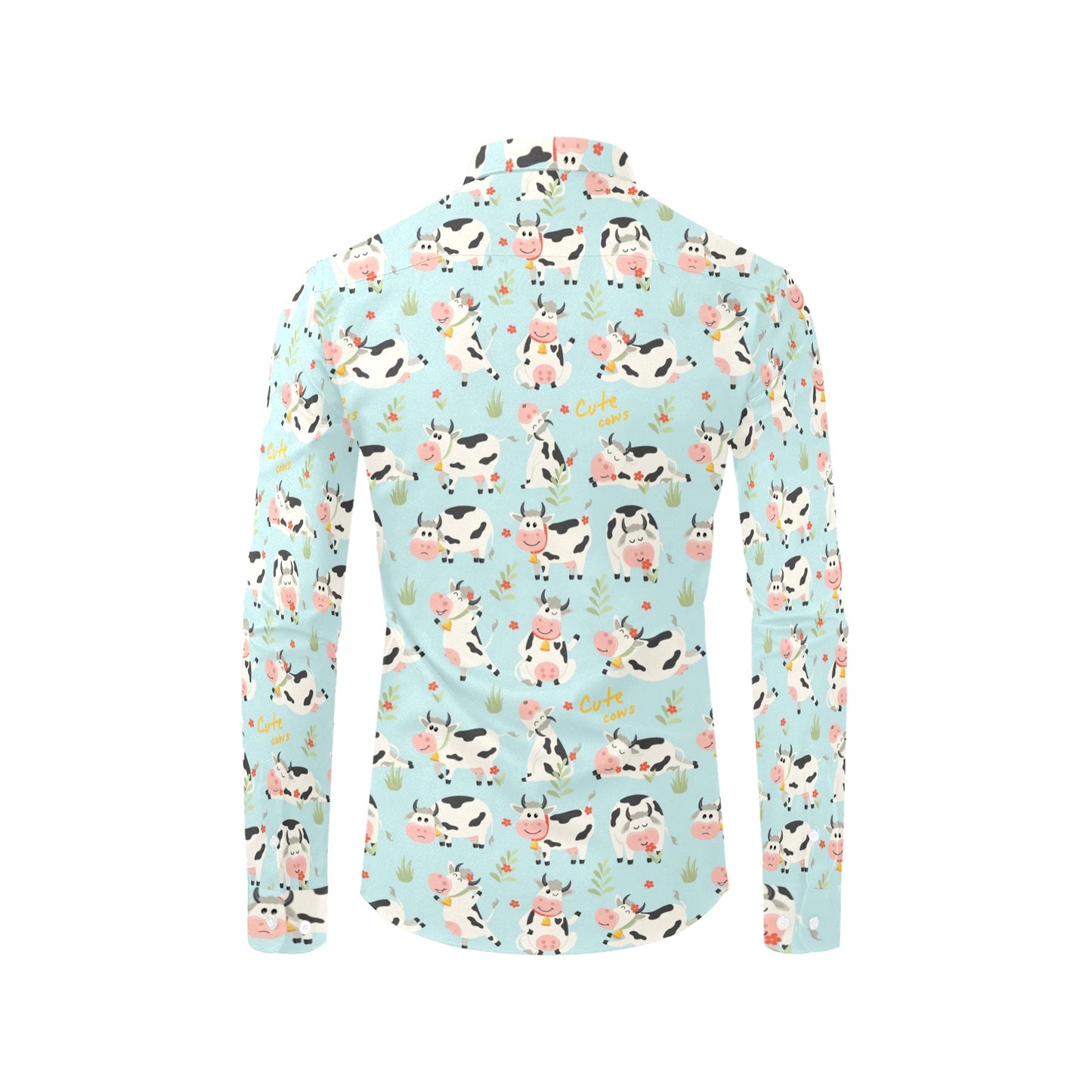 Cattle Print Design LKS403 Men's Long Sleeve Dress Shirt