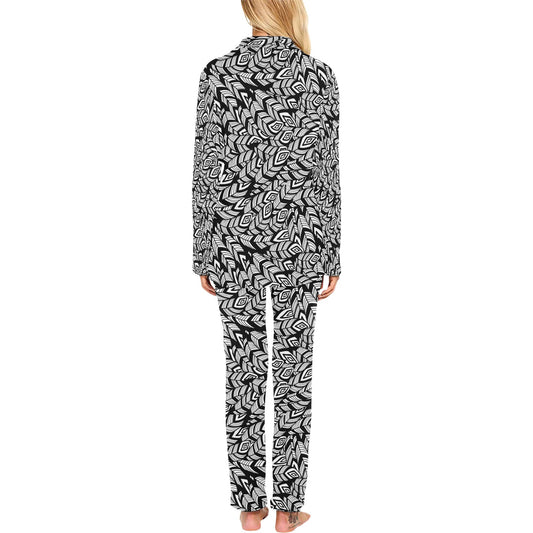 Tribal Pattern Print Design LKS302 Women's Long Pajama Set