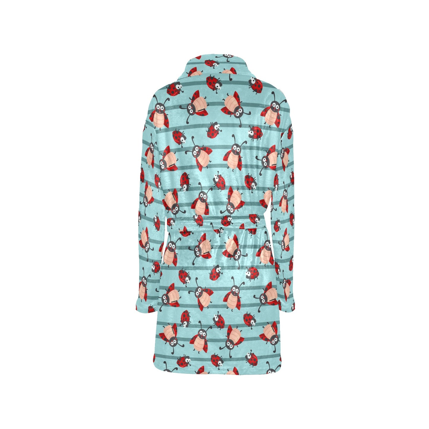 Ladybug Happy Print Pattern Women's Fleece Robe