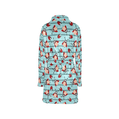 Ladybug Happy Print Pattern Women's Fleece Robe