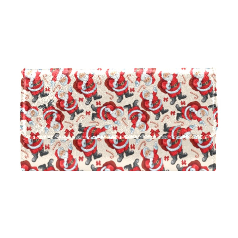 Santa Christmas Themed Print Design LKS302 Women's Trifold Wallet