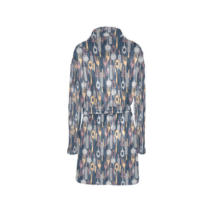 Cooking Kitchen Tools Pattern Print Design 05 Women's Fleece Robe