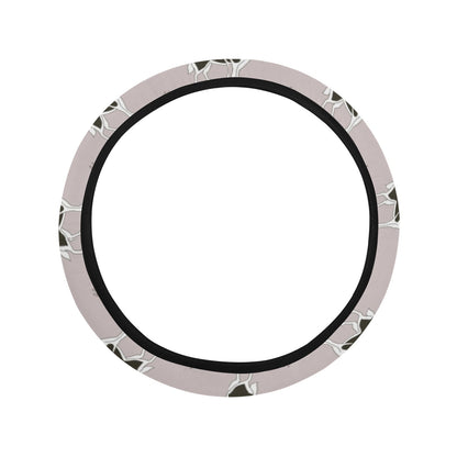 Siberian Huskies Print Design LKS301 Steering Wheel Cover with Elastic Edge