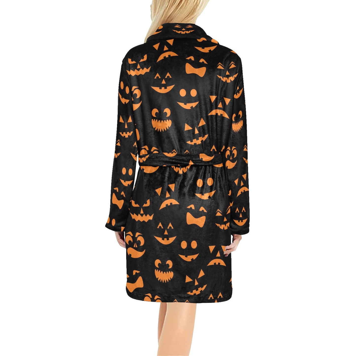 Halloween Pattern Print Design 02 Women's Fleece Robe
