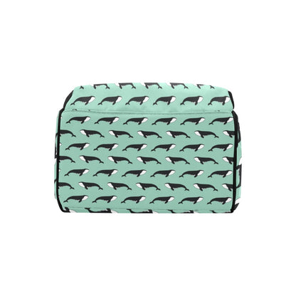 Whale Print Design LKS307 Diaper Bag Backpack