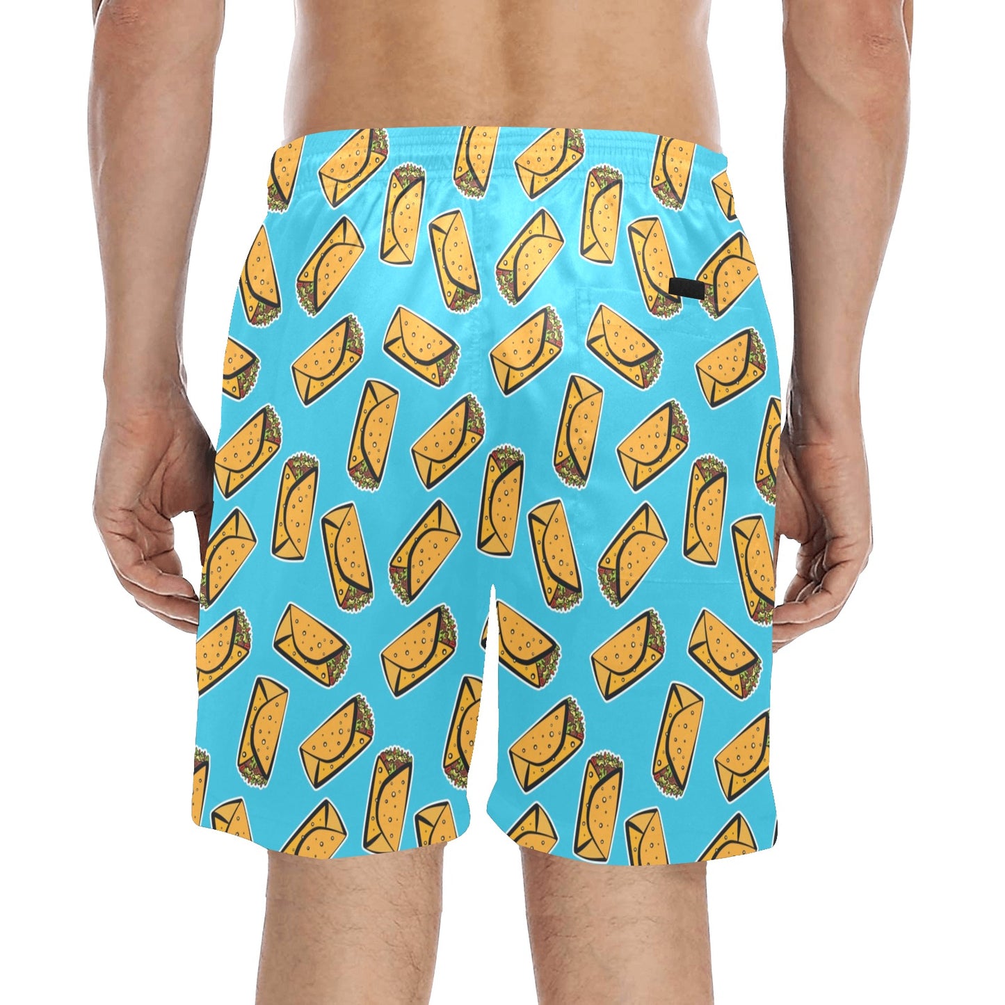 Burrito Print Design LKS301 Men's Swim Trunks Beach Shorts