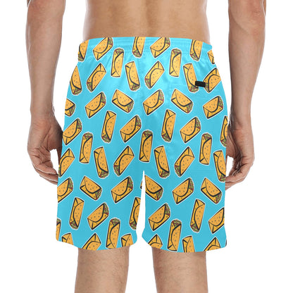 Burrito Print Design LKS301 Men's Swim Trunks Beach Shorts