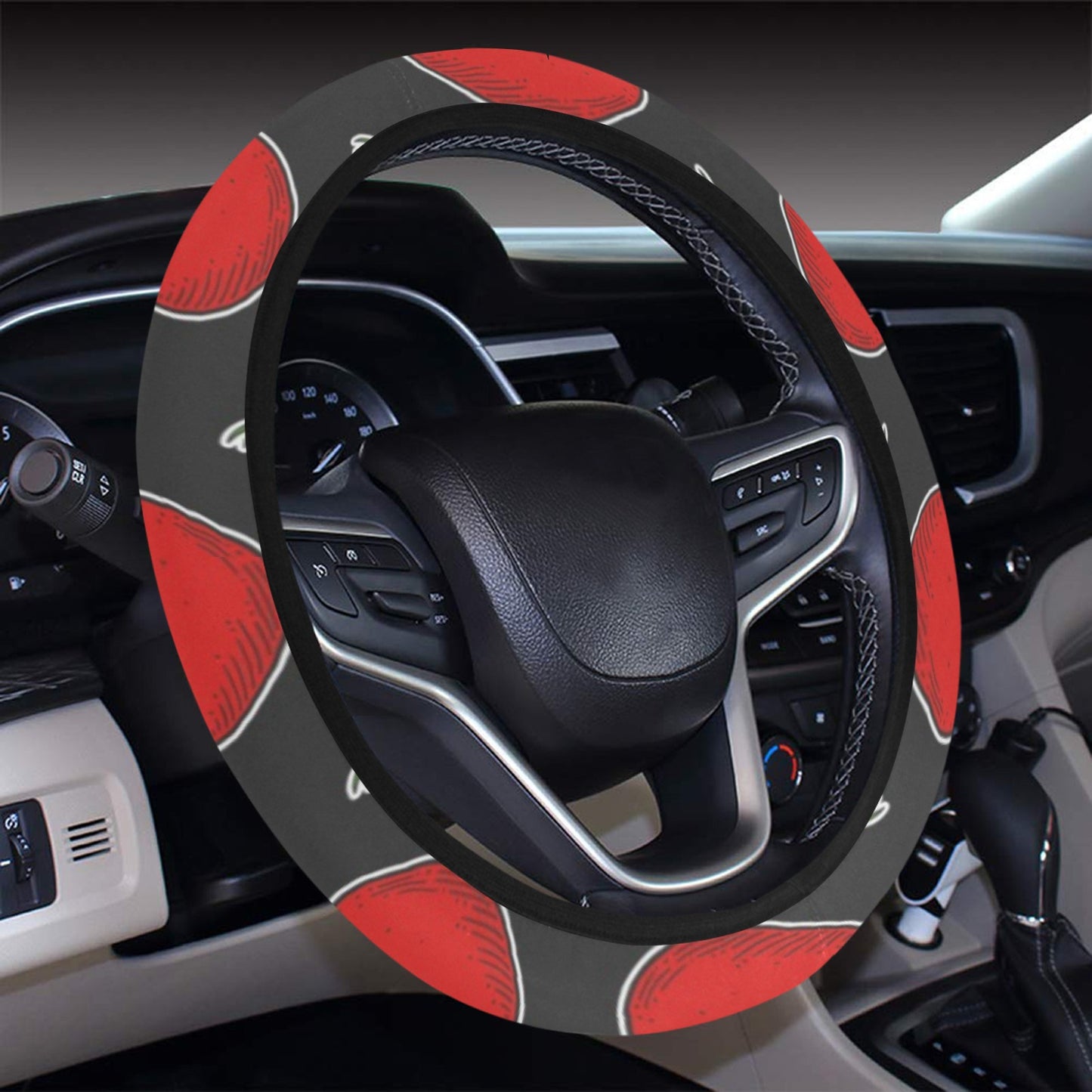 Tomato Print Design LKS306 Steering Wheel Cover with Elastic Edge