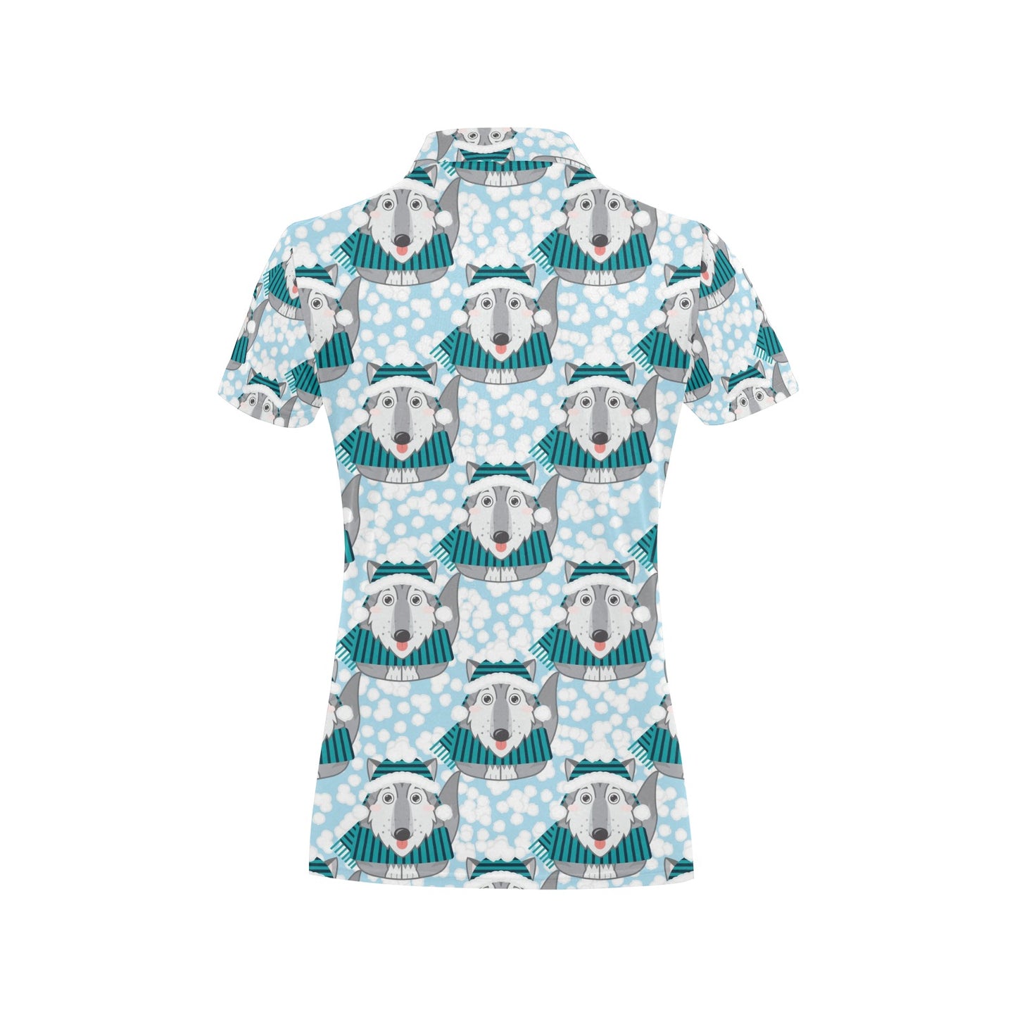 Alaskan Malamute Pattern Print Design 01 Women's Polo Shirt