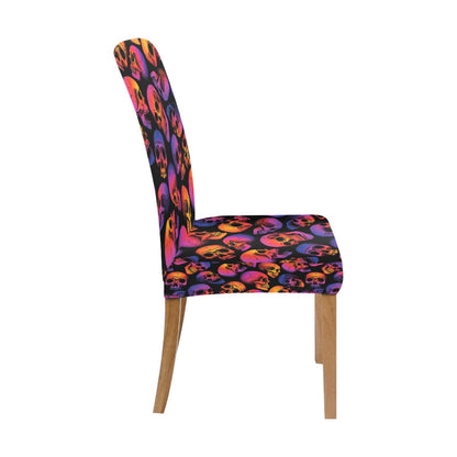 Skull Multicolor Print Design LKS3011 Dining Chair Slipcover