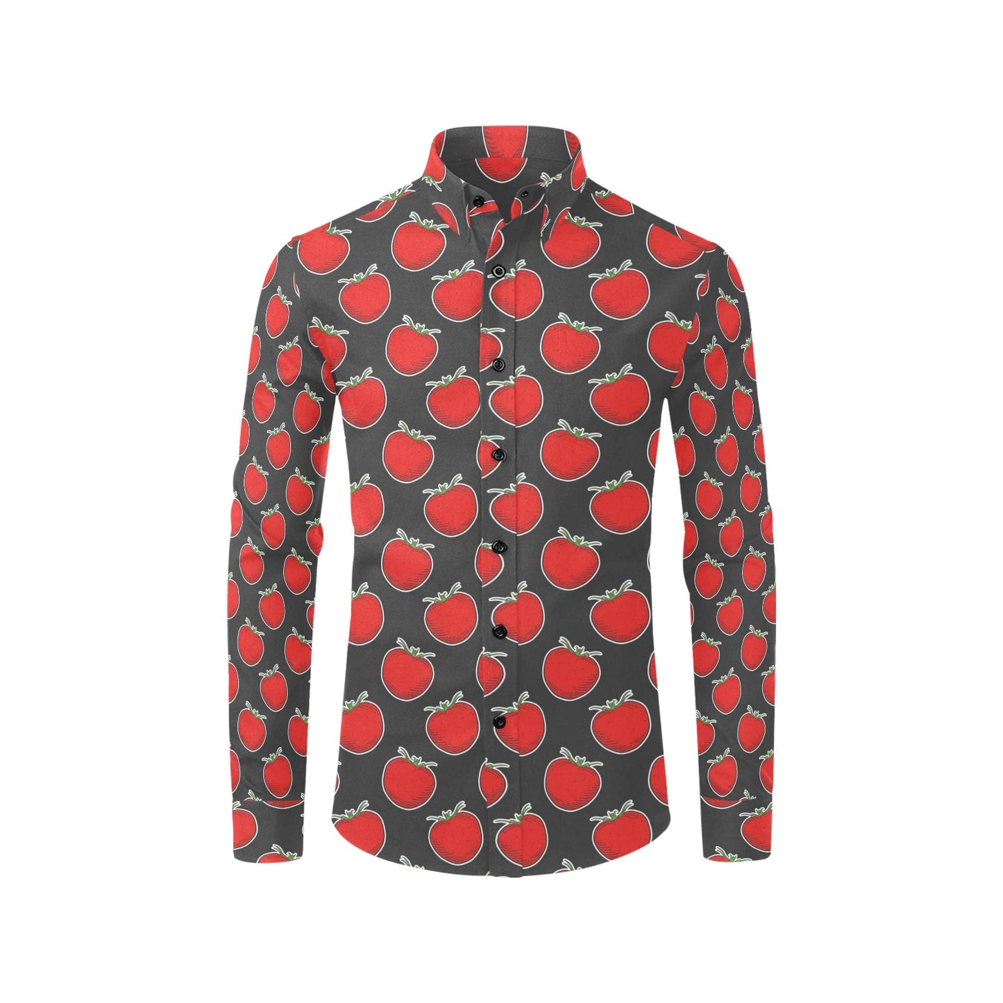 Tomato Print Design LKS306 Men's Long Sleeve Dress Shirt