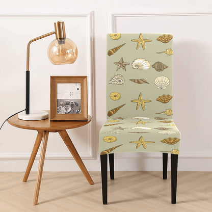 Seashell Beach Print Design LKS303 Dining Chair Slipcover