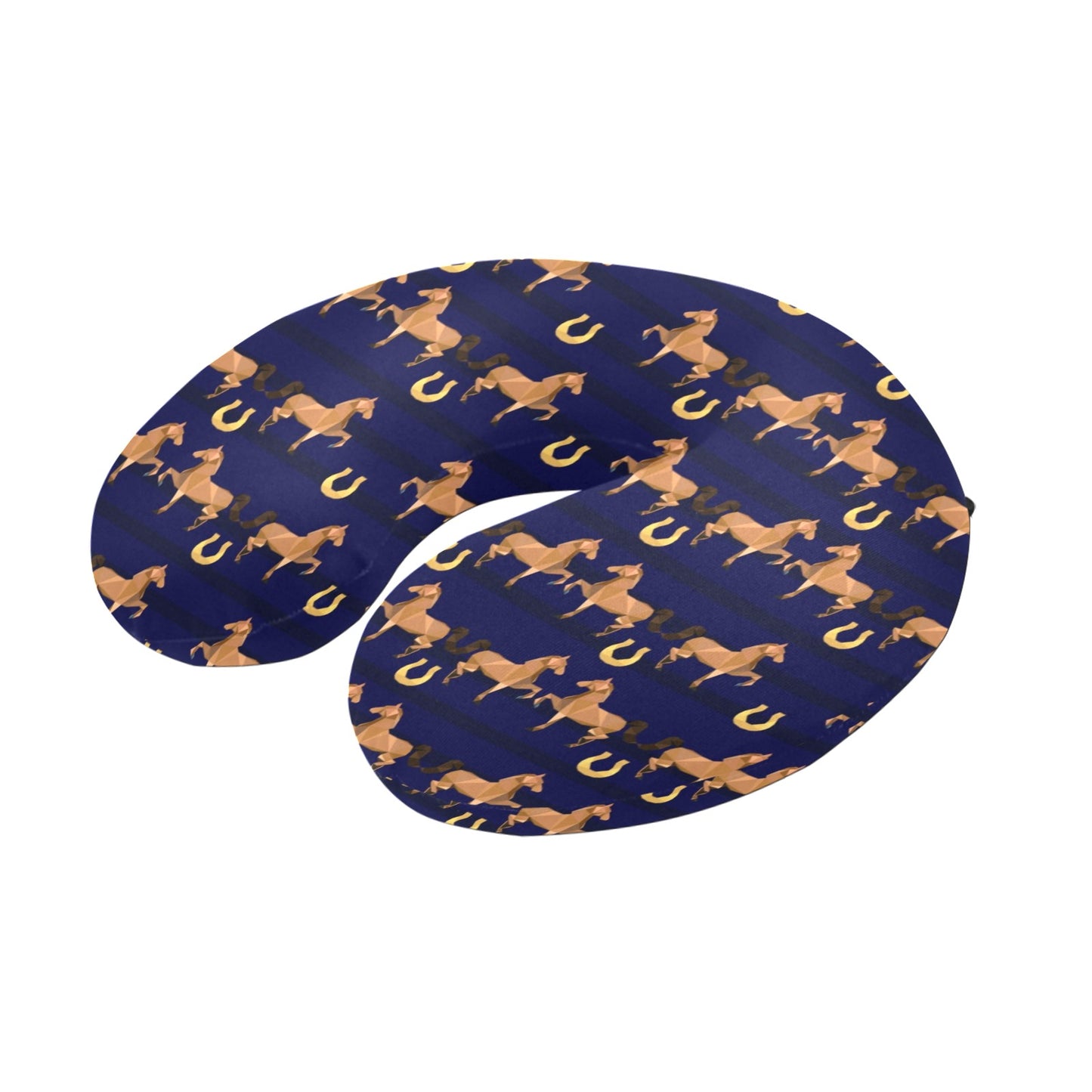 Horse Luxury Themed Pattern Print U-Shaped Travel Neck Pillow