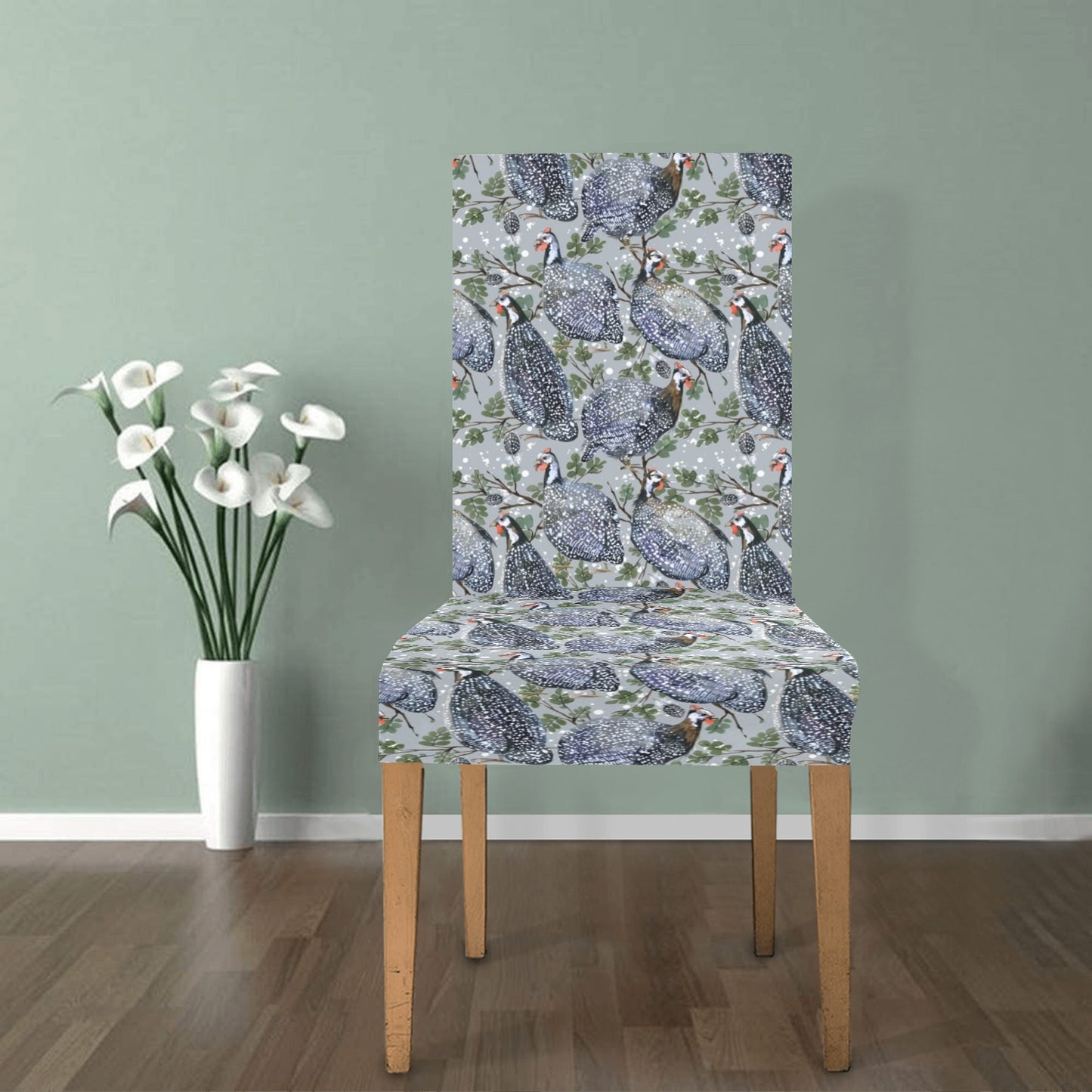 Guinea Fowl Print Design LKS402 Dining Chair Slipcover