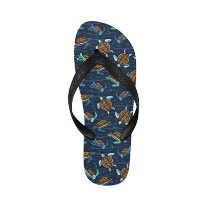 Sea Turtle Print Design LKS3011 Flip Flops