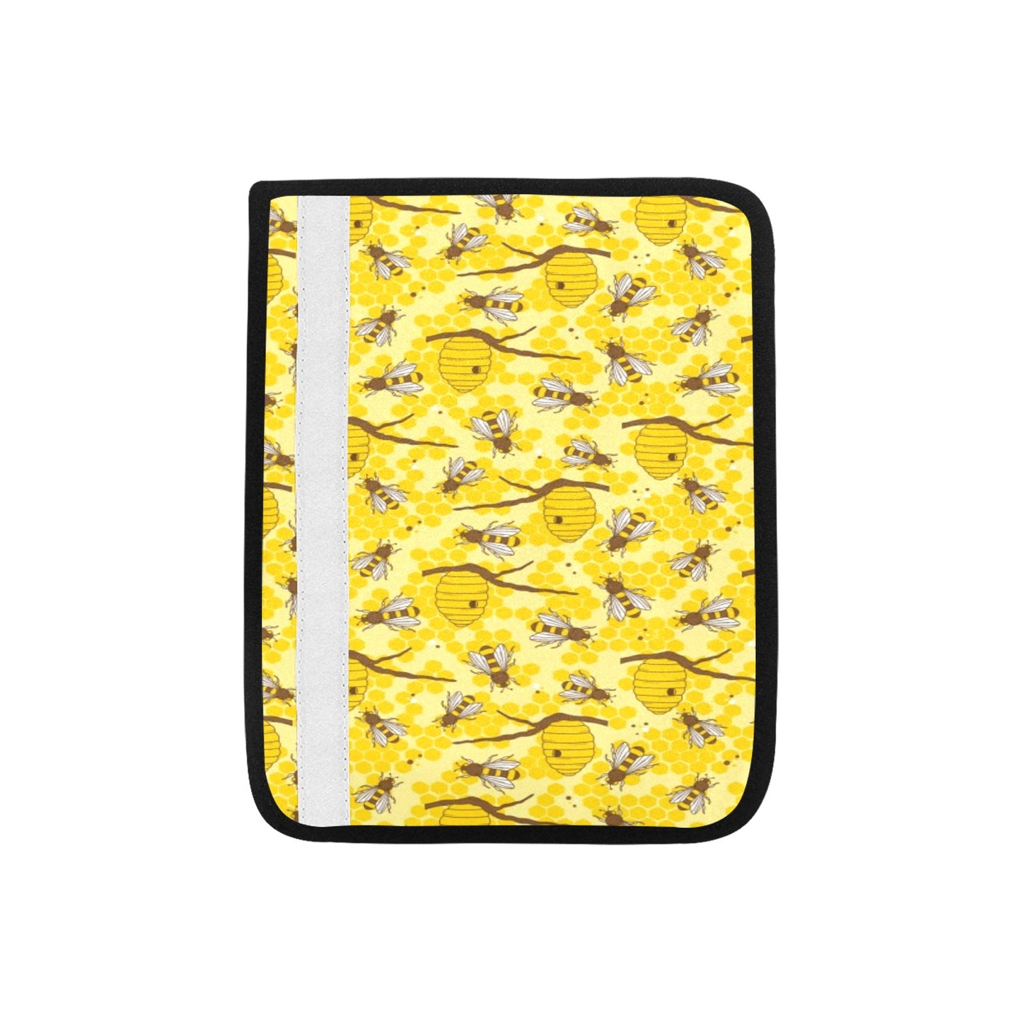 Bee With Honeycomb Print Design LKS302 Car Seat Belt Cover
