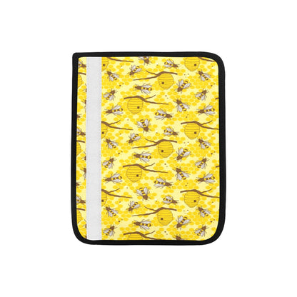 Bee With Honeycomb Print Design LKS302 Car Seat Belt Cover