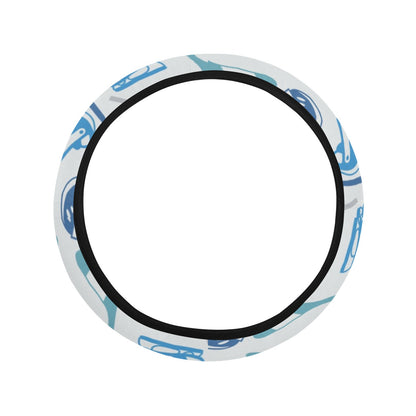 Hockey Equipment Print Design LKS301 Steering Wheel Cover with Elastic Edge