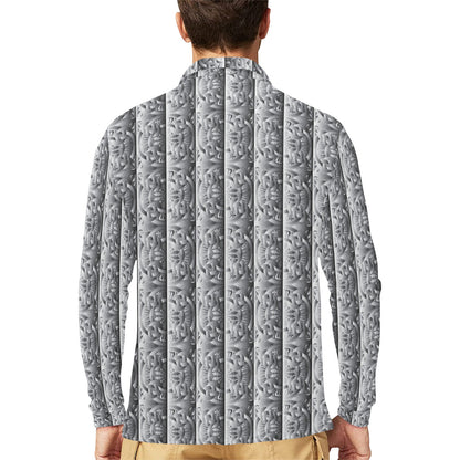 Celtic Pattern Print Design 03 Long Sleeve Polo Shirt For Men's