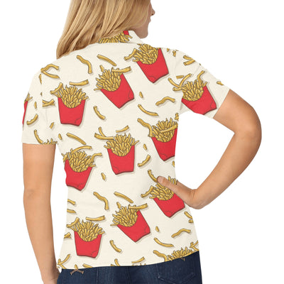 French Fried Pattern Print Design 01 Women's Polo Shirt