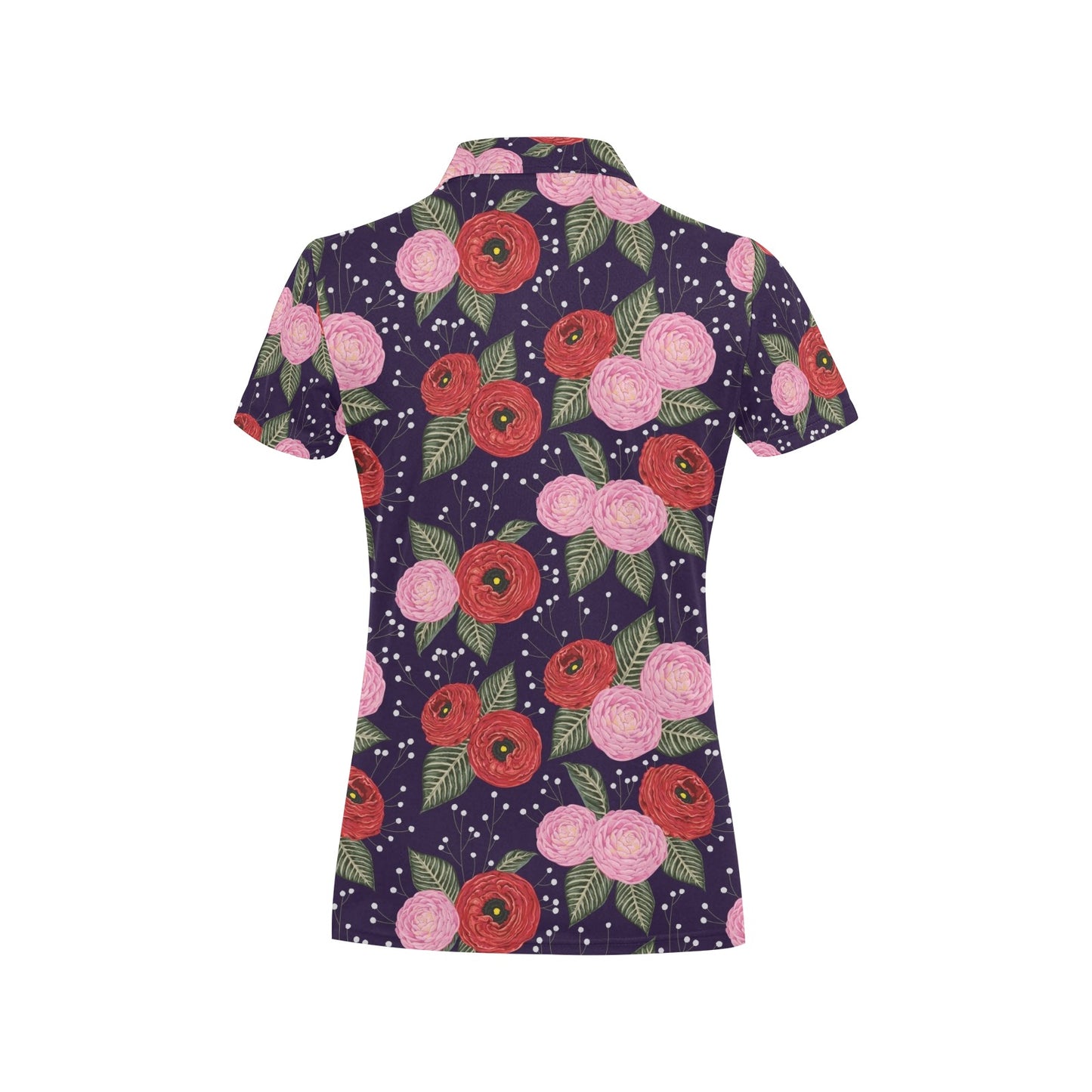 Camellia Pattern Print Design CM02 Women's Polo Shirt
