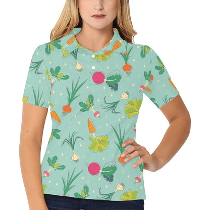 Radish Pattern Print Design A01 Women's Polo Shirt