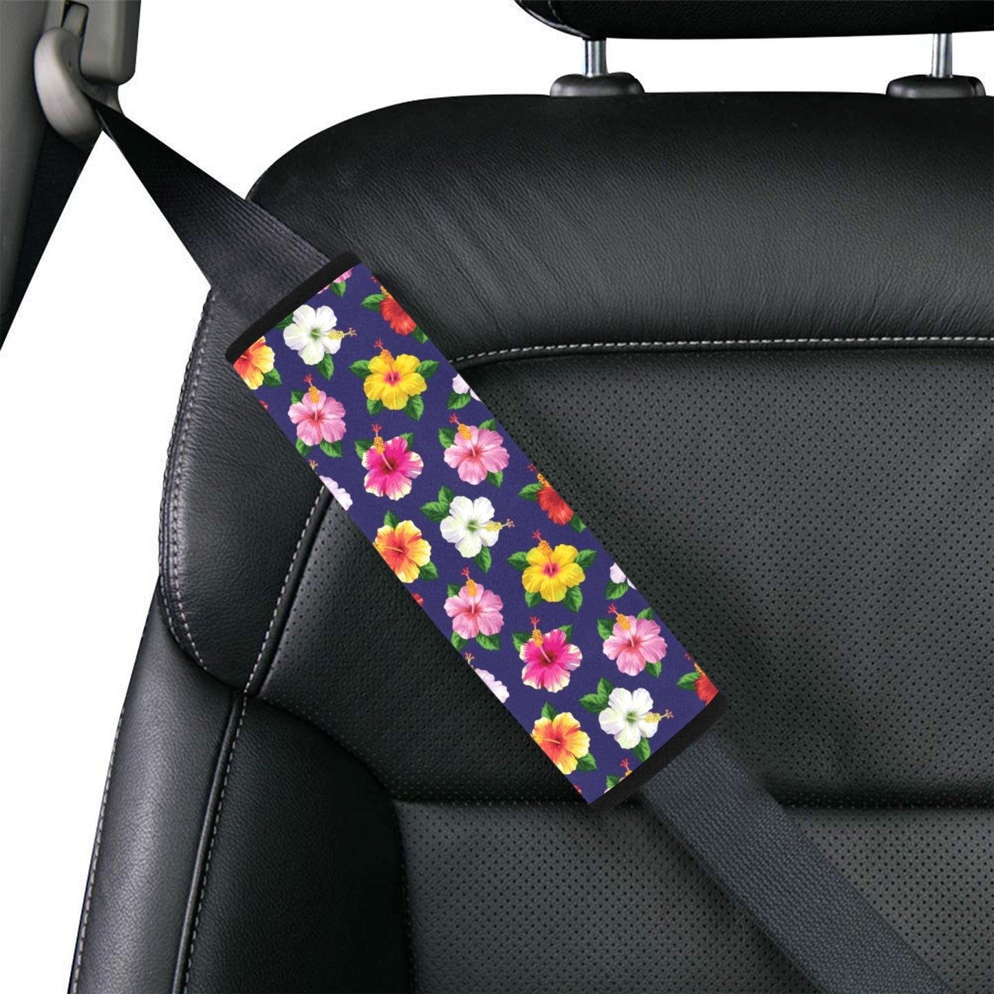Hibiscus Colorful Print Design LKS301 Car Seat Belt Cover