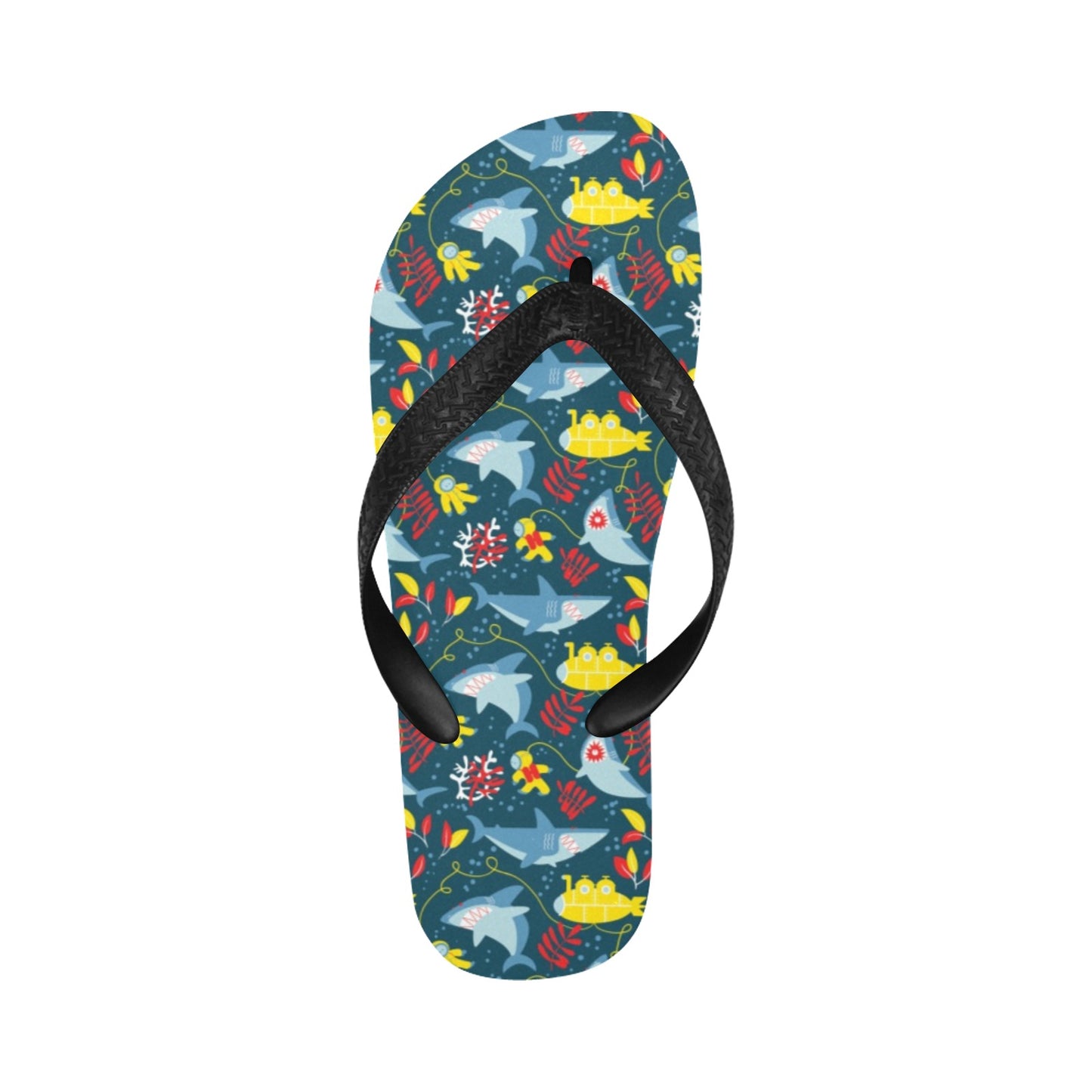 Scuba With Sharks Print Design LKS303 Flip Flops