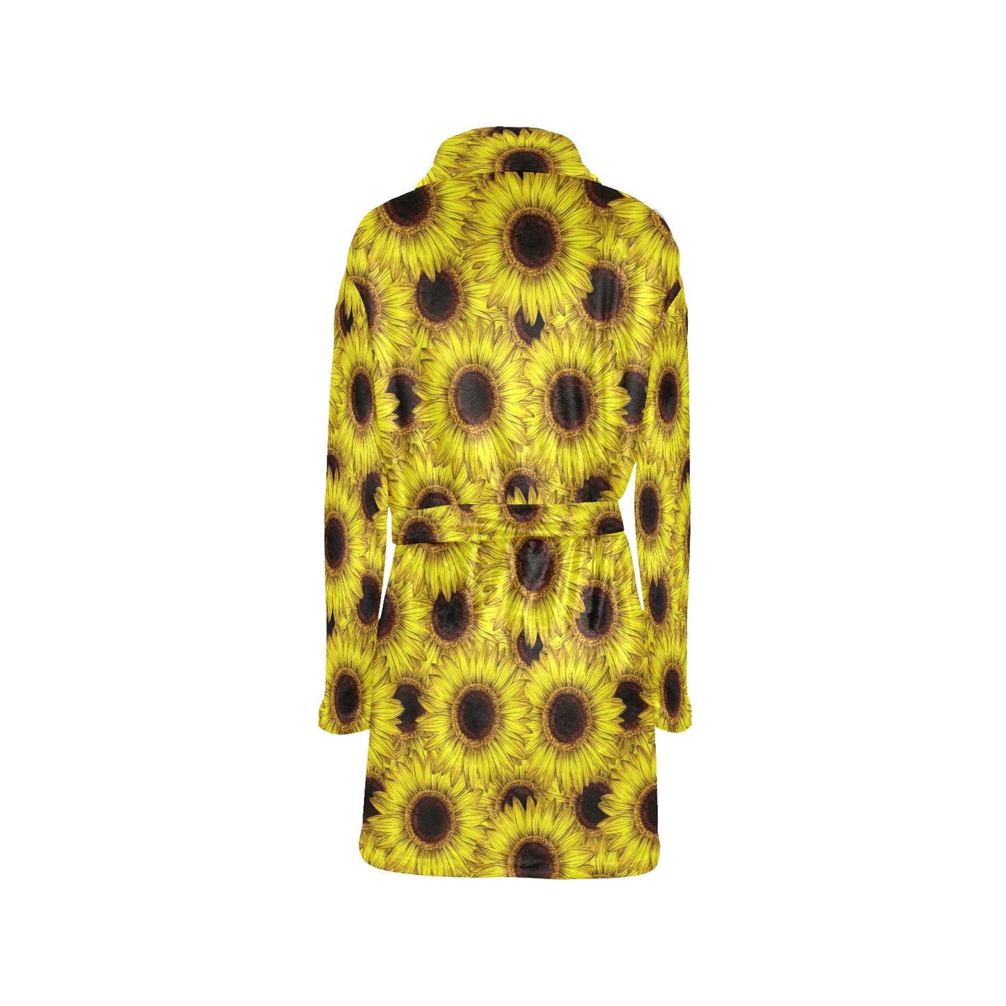 Sunflower Pattern Print Design SF011 Women's Fleece Robe